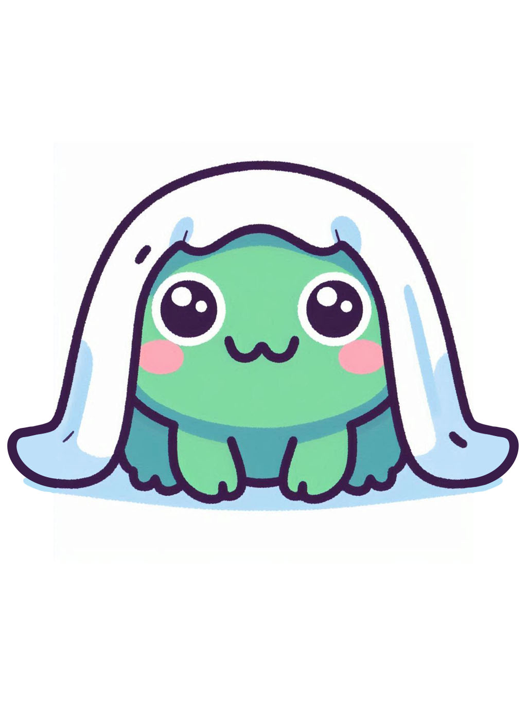 halloween frog drawing ideas featuring a cartoon frog dressed as a ghost.